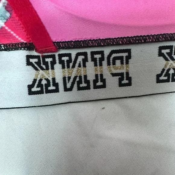 Pink Victoria’s Secret red plaid wear anywhere lightly lined bra size 34A - Picture 10 of 12